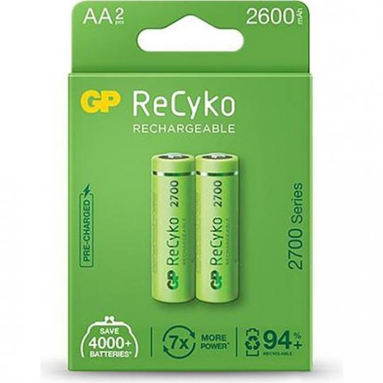 Аккумулятор  GP NiMH 1.2V 2600mAh (R6) AA ReCyko 2*BL