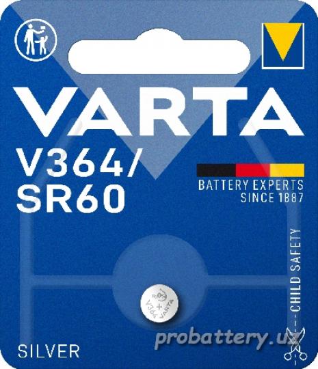 СЕРЕБРЯНО ЦИНКОВАЯ VARTA V364 (SR60) 1*BL